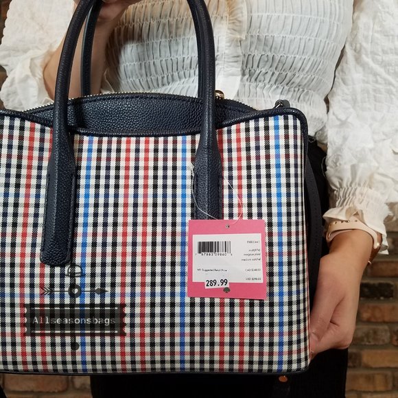 Kate Spade MARGAUX Plaid Medium Satchel CROSSBODY - Picture 13 of 16